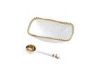 Get Gifty Bowl Spoon Set Golden Bead Design Kitchen Tableware Serving Dish. Fixed Price $69.50.