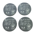Slate Rock Drink Coasters Dog Pet 4 Inches Set Of Round Bar Dining Kitchen. Fixed Price $32.99.