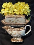 Retired Temptations Old World Brown Collection Butter Dish W/unplate + Creamer!. Fixed Price $45.00.