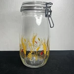France Niveau De Remplissage Wheat Glass 1.5L Jar Canister Lid Vintage. Fixed Price $16.95.