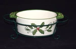 Temptations Ovenware 9 Oz Dish With Wire Basket Holly Berries - No Lid. Fixed Price $12.99.
