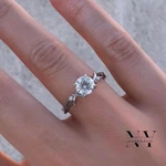Round Cut 1.80 Carat VVS1 Moissanite Unique Engagement Ring Solid 14K White Gold. Fixed Price $233.75.