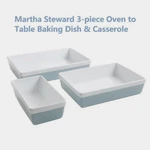 Martha Stewart 3-PIECE Baker Set. Dusty Blue And White.. Fixed Price $22.00.