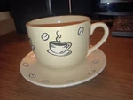 California Pantry Coffee Mug Saucer Set Classic Ceramics 2000 Bean Cup Steam. Fixed Price $12.99.