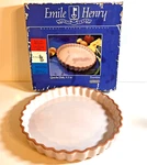 Tourtiere Quiche Dish Emile Henry Verone Blush Stoneware Vtg French Cookware. Fixed Price $102.00.
