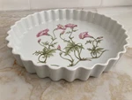 Pillivuyt France Porcelain Morning Glory Quiche Tart Dish 10" New. Fixed Price $24.00.