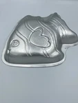 Wilton Fish Shaped Aluminum Cake Pan 2105-1014 Easy Clean Silver 13X12IN. Fixed Price $9.00.