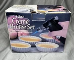 5 Piece Creme Brulee Set Culinary Torch 4 Oval Fluted Ramekin Dishes By Invesco. Fixed Price $19.99.