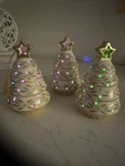 Temptations By Tara Light Up Christmas Trees- Set Of 3 White, Silver, & Gold.. Fixed Price $36.00.
