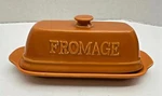 Gourmet Du Village Chevre Cheese Baker Stoneware Bistro Collection Orange. Fixed Price $14.95.