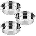 Tifanso Set Of 3 Stainless Steel Cake Pans - 8 Round Inch, Silver. Fixed Price $20.99.