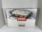 Pyrex 2 Piece Serveware Set 9 13 Baking Dish & Christmas Tree Serving Bask. Fixed Price $24.99.