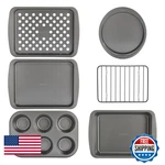 Goodcook Everyday Nonstick Toaster Oven 6-PIECE Steel Bakeware Set Gray 04584. Fixed Price $50.71.