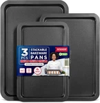 3 Piece Nonstick Carbon Steel Oven Bakeware Set, Black. Fixed Price $24.95.