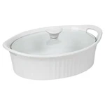 Corningware French White Iii Oval Casserole With Glass Cover, 2.5-QUART. Fixed Price $82.16.
