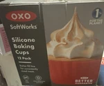 Oxo Soft Works Reusable Silicone Baking Cups W/ Easy Lift Tabs 12 Pk 4 Color New. Fixed Price $6.99.