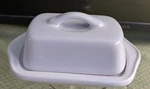 Chantel Butter Dish Mini (1/2 Stick) W/lid, Ceramic White 5. Fixed Price $15.00.