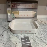 Corning Ware Forever Yours Open Roaster Lasagna Casserole A-21-B-N- Pink Hearts. Fixed Price $42.89.