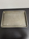 Calphalon 12X17 Baking Sheet Pan W/ Cooling Rack Nonstick Used Stained. Fixed Price $19.95.
