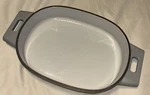 Pampered Chef 2-QT. Enameled Cast Iron Baker 100247 Gray. Fixed Price $20.00.