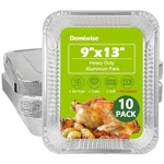 Pans 10 Pack 9X13 Heavy Duty Disposable With Lids Silver Aluminum Demiwise Foil. Fixed Price $35.99.
