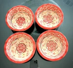 Set Of 4 Temp-tations By Tara Old World Cranberry Mini Quiche Pie Baking Dishes. Fixed Price $20.00.
