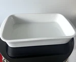 French Pillivuyt Handle Rectangular Baking Dish Bright White Porcelain Super !. Fixed Price $80.00.