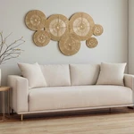 New West Elm 7-PIECE Woven Wicker Rattan Round Boho Wall Decor Hanging Baskets. Fixed Price $169.20.