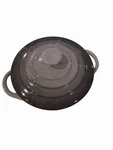 Le Creuset Stoneware Mini Round Cocotte 8OZ Flint Gray Ombre Sm Chip Under Lid. Fixed Price $29.50.