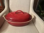 Creuset Heritage Stoneware 4 Qt Oyster-shaped Casserole Lid. Fixed Price $120.00.