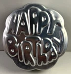 Happy Birthday #502-2405 Vintage 1980 Aluminum Wilton Cake Pan. Fixed Price $10.00.