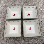 4 Temptations By Tara Cardinal Poinsettia 22 Oz Square Bowls Stoneware Seasonal. Fixed Price $30.00.
