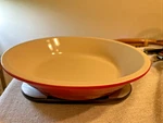 Le Creuset Red Enamel Poterie Stoneware Oval Bowl Dish 03-05 10X2 Inch 1,23 Lb.. Fixed Price $24.99.