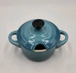 Le Creuset Mini Condiment Pot Turquoise Blue No Spoon 3 Oz. Fixed Price $21.95.