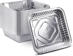 50 Pack - 8 X Square Baking Cake Pans , Silver. Fixed Price $34.81.