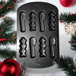 Wilton Christmas Holiday Cookie Pan Candy Cane Gingerbread Man Non Stick Makes 8. Fixed Price $15.00.