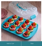 New Pampered Chef Pan & Carrier Set 101233 Holds Muffins Cupcakes. Fixed Price $34.00.