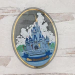 Vintage Walt Disney World Cinderella Castle Glass Trinket Dish Tray Oval Round. Fixed Price $24.61.