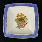 Wedgwood Sarahs Garden 7.75" Square Large Sweet Meat Dish Tagetes Patula. Fixed Price $79.95.