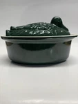 Chasseur French Duck Enameled Cast Iron Terrine Tureen Hunter Green 1.25 Qt. Fixed Price $69.99.