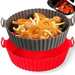 Silicone Liners, Pot 2 Pcs Reusable Non-stick Air Fryer Basket Bowl. Fixed Price $13.73.