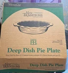 Pampered Chef Deep Dish Pie Plate Stoneware 1305 Traditions Collection Box. Fixed Price $29.74.