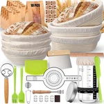 Sourdough Starter KIT,3 X 9" Round And 10" Oval Banneton Proofing Basket .... Fixed Price $80.37.