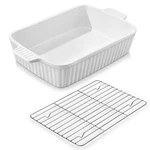 Malacasa 4.4 Qt Baking Dish With Rack 9X13 Large Casserole For Oven Cera.... Fixed Price $46.55.