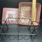 3PC Temp-tations World Cranberry 7 " Baking Dish Trivet Wire Rack Holder. Fixed Price $17.99.