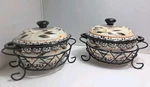 2 Temptations Old World 10 Oz. Mini Casserole Dish W/ Lid & Wire Rack By Tara. Fixed Price $24.99.