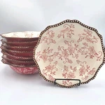 Temp-tations By Tara Floral Lace 7.5" D Bowls, Set Of 8, Oven, Microwave Safe. Fixed Price $74.95.
