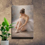 Ballerina Lacing Shoes Framed Canvas Wall Art Print, Dance Studio Decor. Fixed Price $24.75.