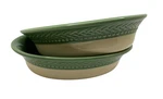 Pair Paula Deen Cookware Oval Casserole Dish Southern Braid Green 1 Qt Stoneware. Fixed Price $42.13.