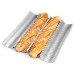 Premium Nonstick Baguette Pan - 4 Loaf Perforated French Bread Baking Tray. Fixed Price $13.00.